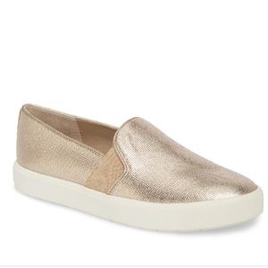 Vince Perforated Leather Blair Sneaker Gold 6.5